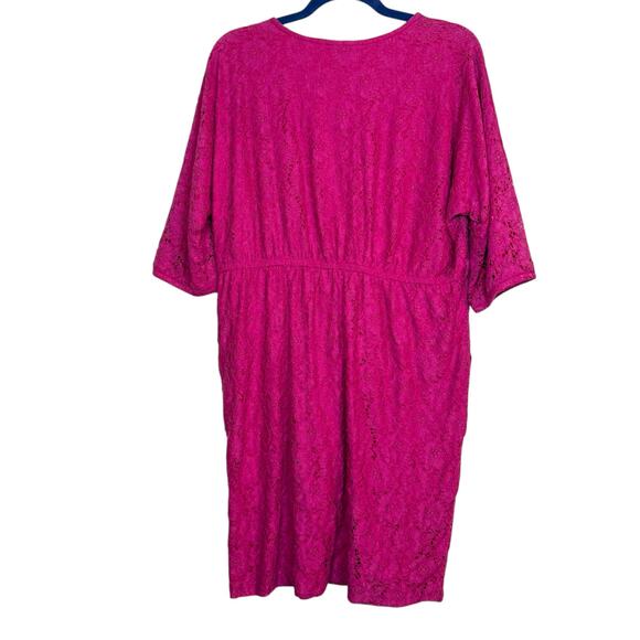 Torrid Pink Lace knee length short sleeve dress with pockets Size 0 or Large - Picture 4 of 10